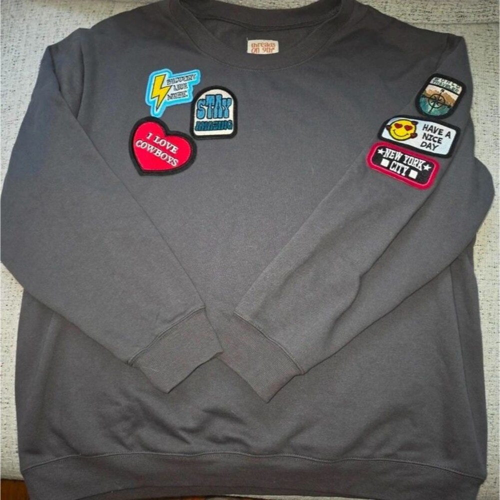 Grey crewneck sweatshirt